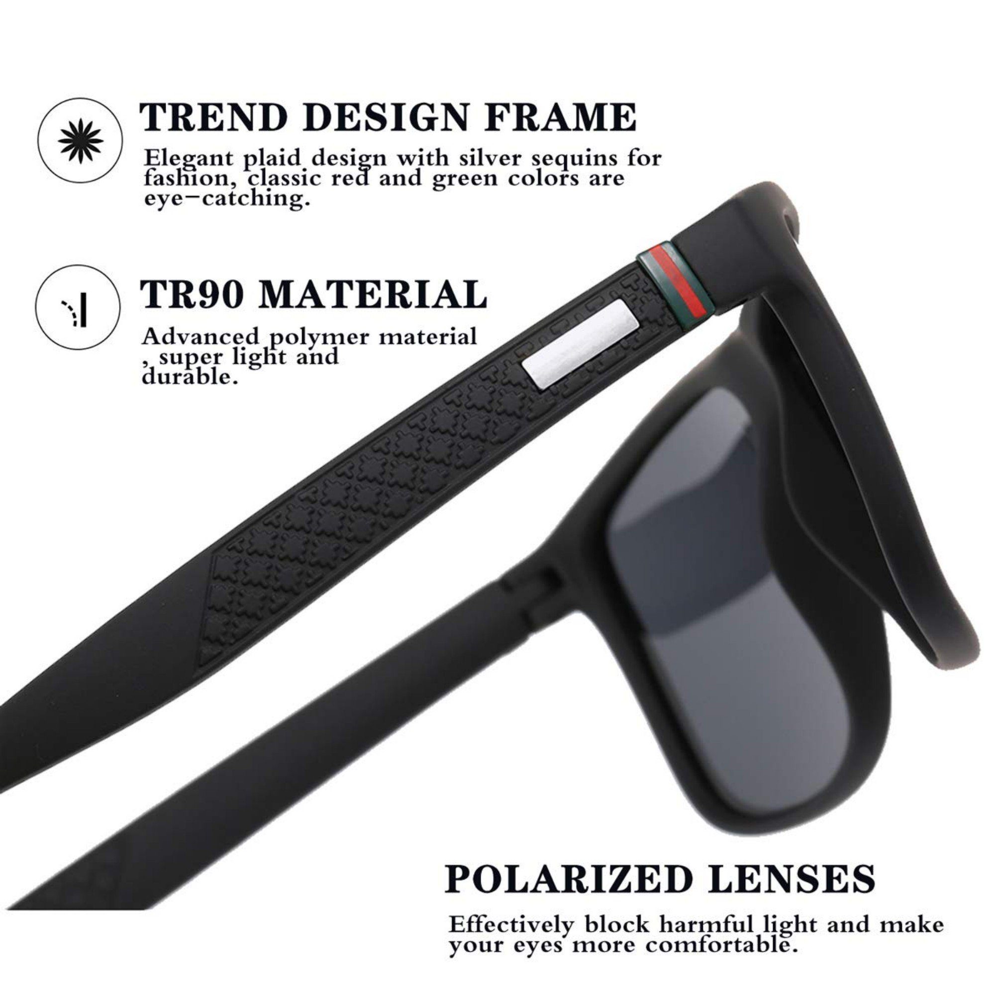Tisoutec Sonnenbrille Sonnenbrille Damen Herren -Pilotenbrille-Polarisiert Fliegerbrille (Premium Metallrahmen Piloten Sonnenbrillen Unisex mit UV400 Schutz Vintage Schwarz Fahrerbrille)