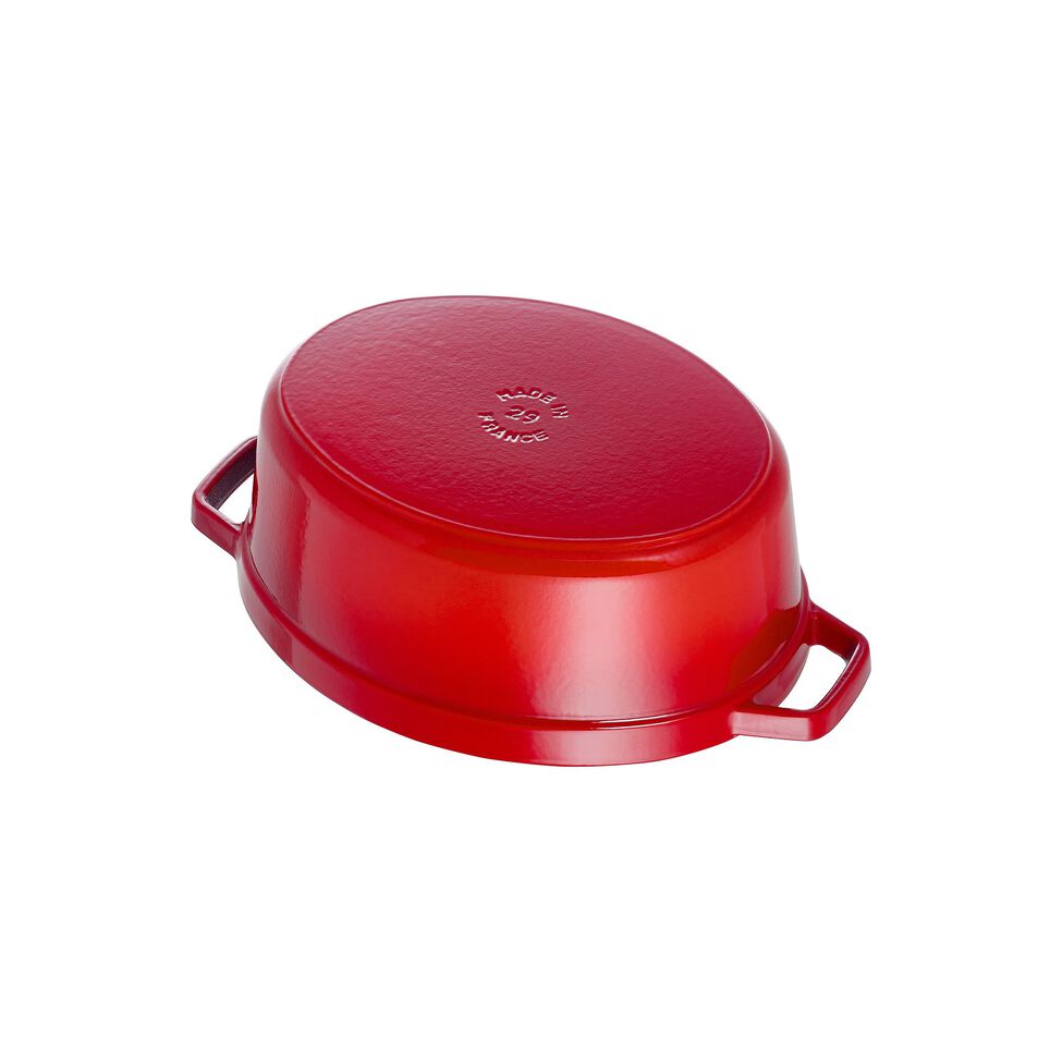 Cocotte 29 cm, oval, Kirsch-Rot, Gusseisen