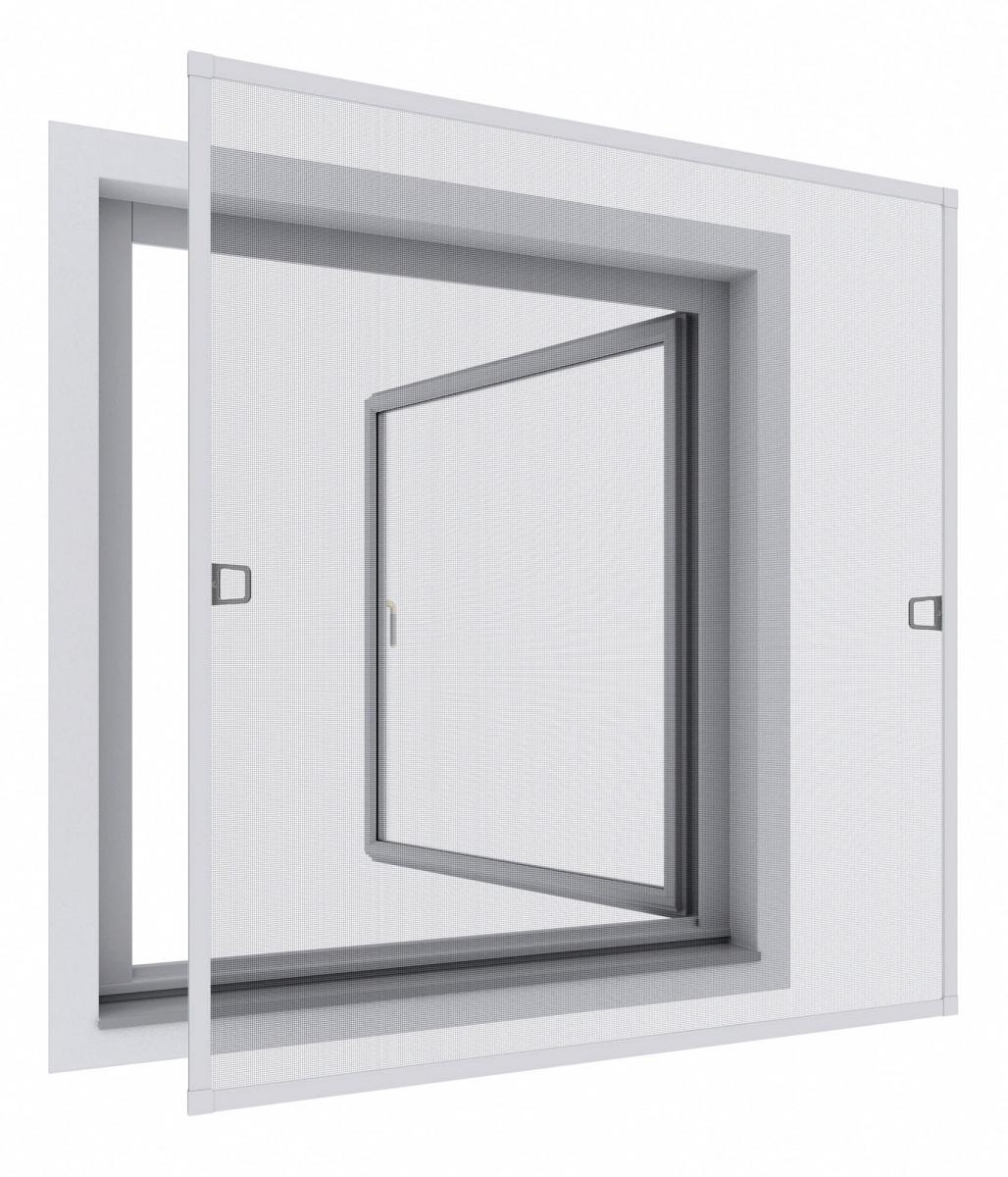 Windhager Powertec Alu-Insektenschutz Fenster Rahmen 130 x 150, Weiss