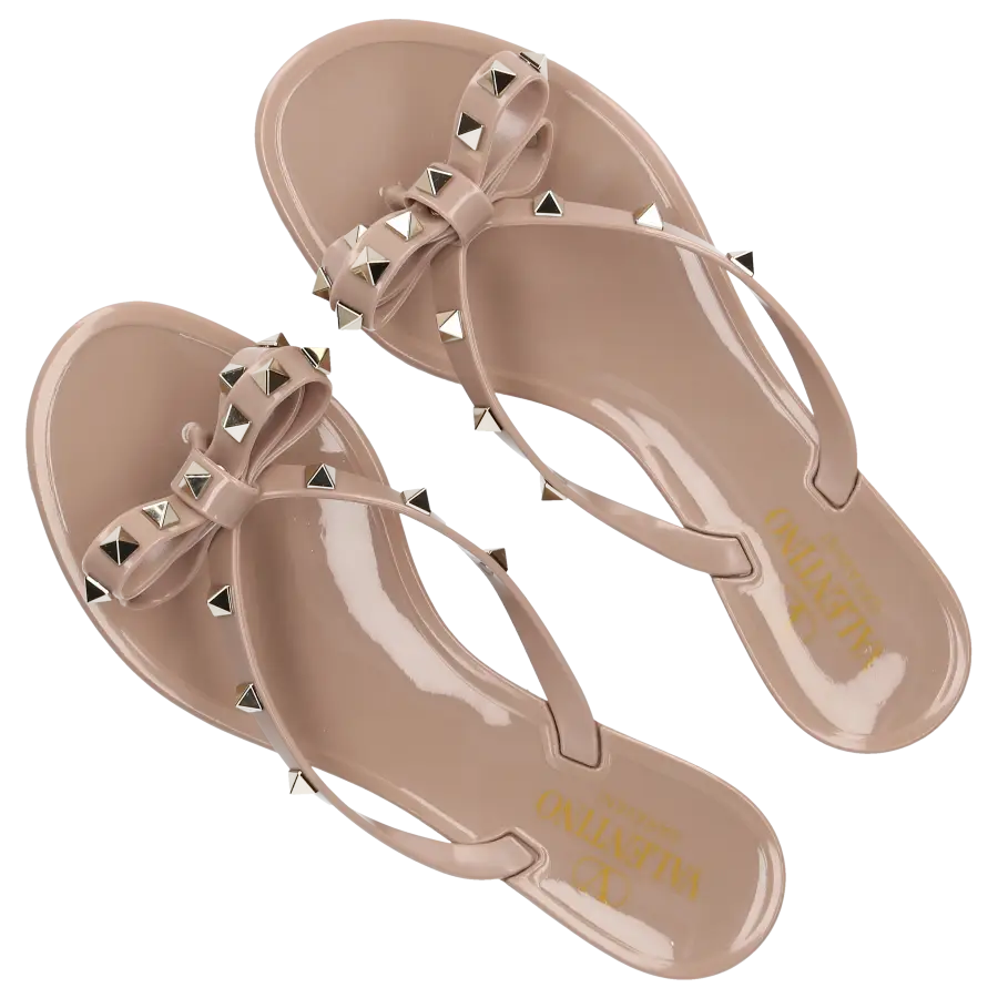 Valentino Garavani - Zehentrenner FLIPFLOPS ROCKSTUD PVC - beige