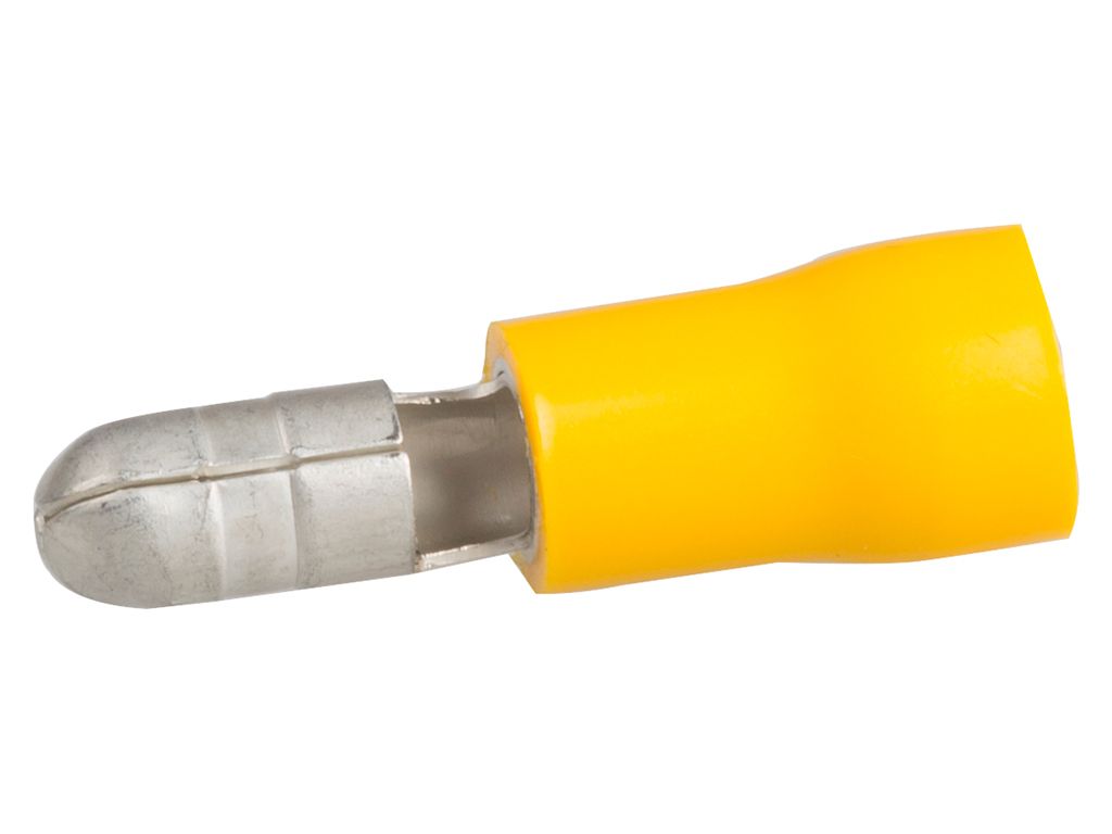 Runder Stecker 5 mm isoliert gelb