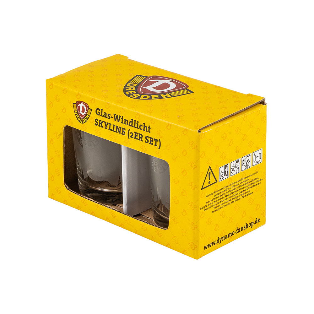 Glas-Windlicht SKYLINE (2er Set)