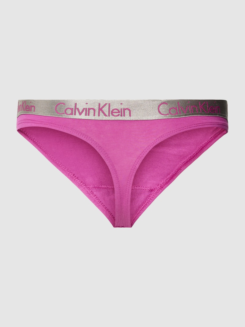 String mit elastischem Logo-Bund in fuchsia