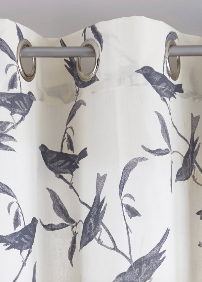 Vorhang mit Vogel Druck (1er Pack)