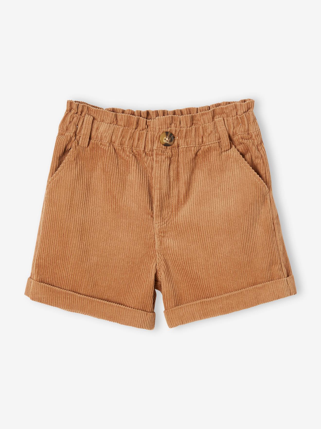 Vertbaudet Mädchen Paperbag-Shorts - tannengrün