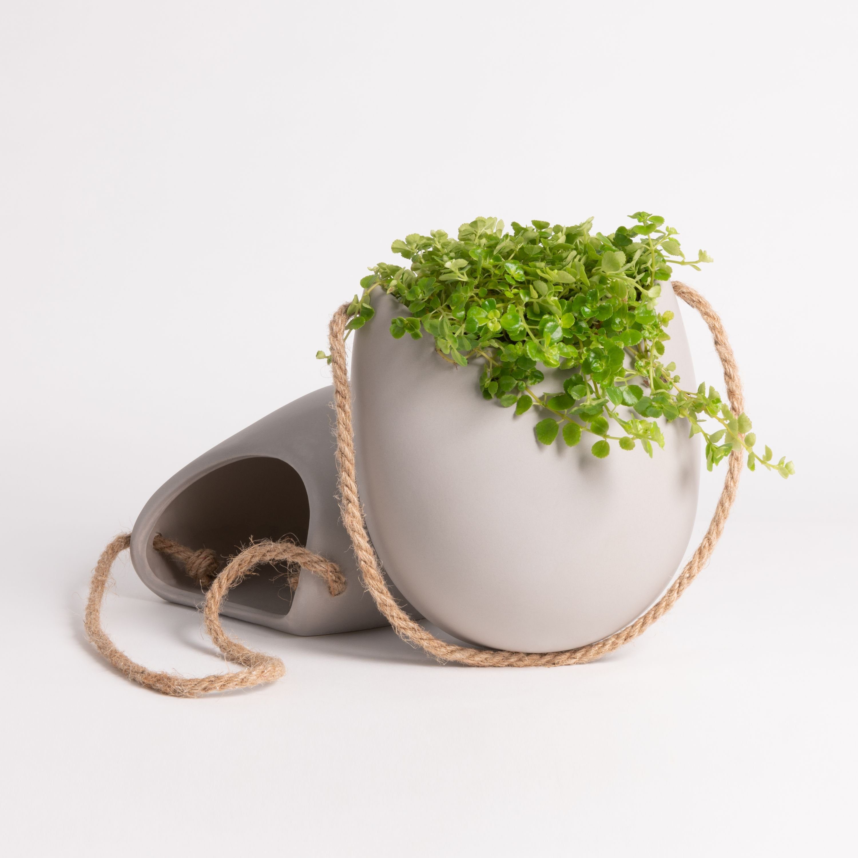 KAZAI. Blumentopf Keramik Wandvasen (Set, aus 2 Töpfen inkl. verschiedener Aufhänger, ohne Bohren), Wand-Blumentöpfe als originelle Wohn-Deko