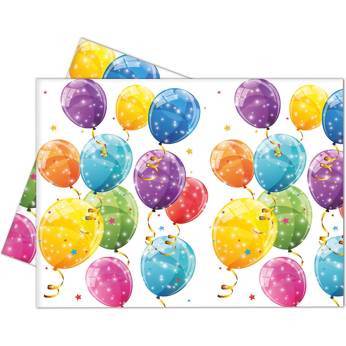 Party-Tischdecke Sparkling Balloons, Kunststoff, 120 x 180 cm