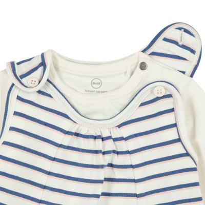 Set Kleid + T-Shirt langarm, weiß für Mädchen