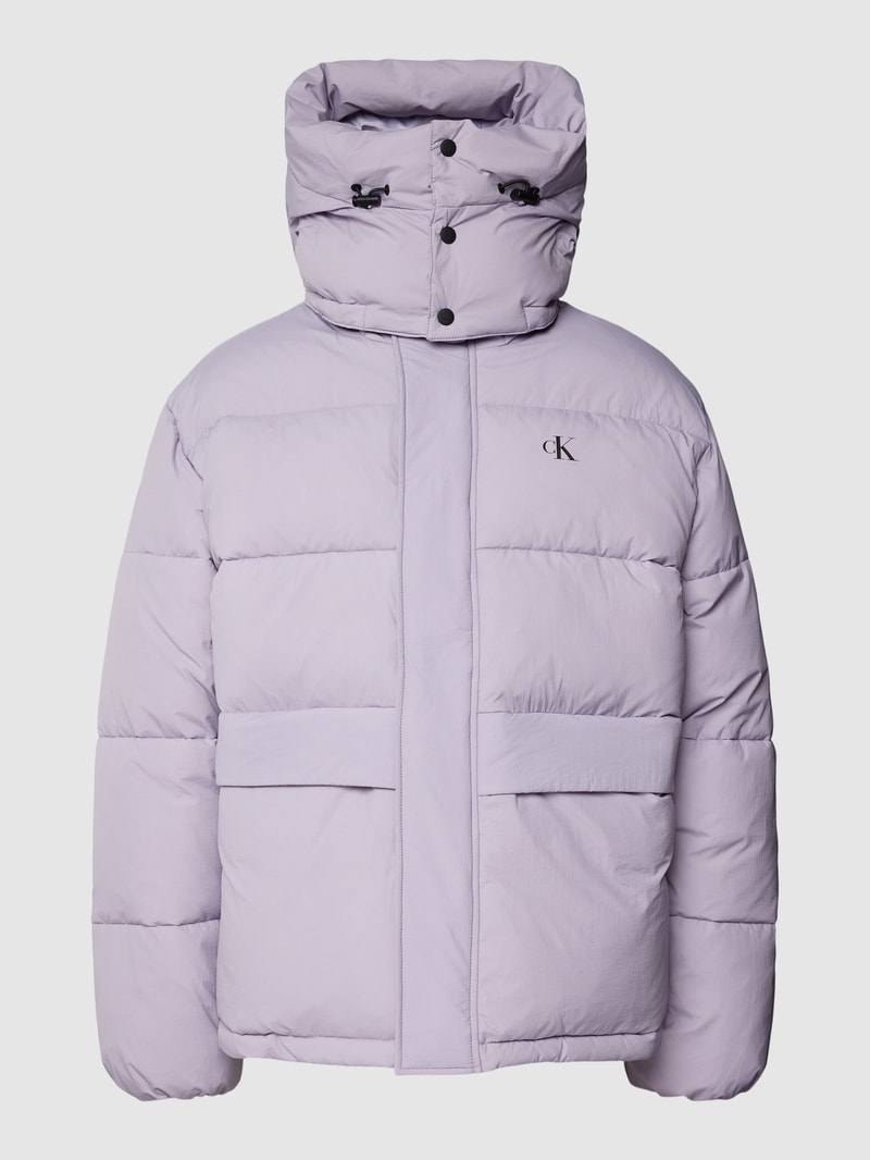 Relaxed Fit Steppjacke mit Label-Print in lavendel