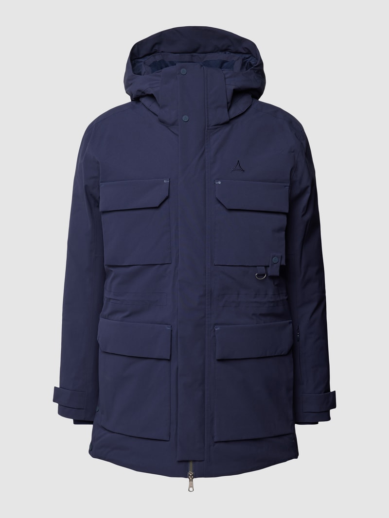 Parka mit Pattentaschen Modell 'RIDGELAND' in marineblau