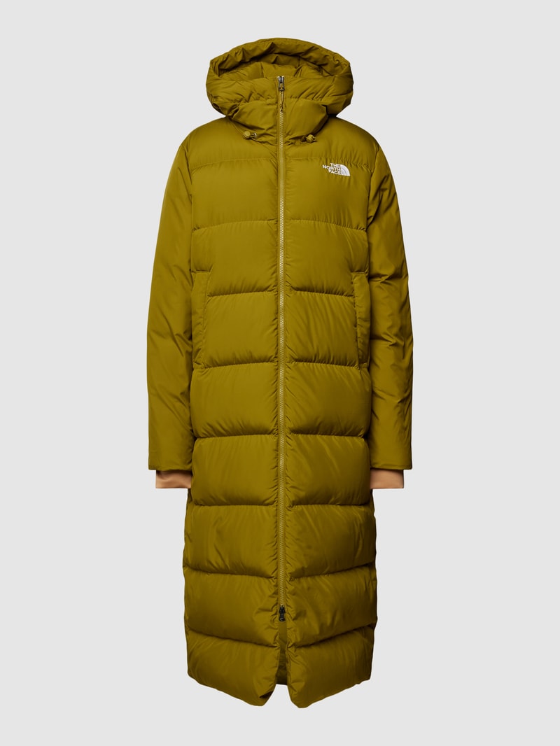 Daunenjacke mit Label-Stitching in grün