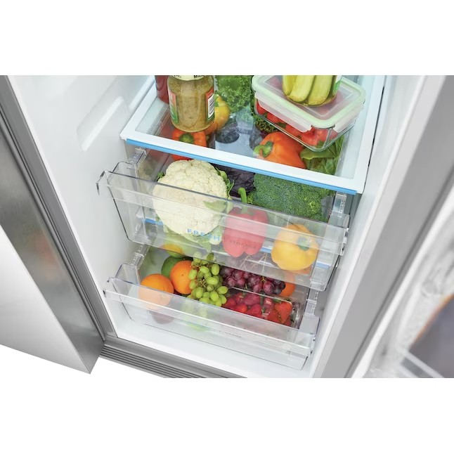 Frigidaire 25.6-cu ft Side-by-Side Refrigerator with Ice Maker (Fingerprint Resistant Stainless Steel) ENERGY STAR