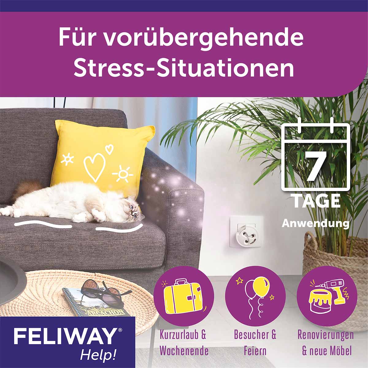 FELIWAY Help! Start-Set, Verdampfer + 1 Kartusche für 7 Tage