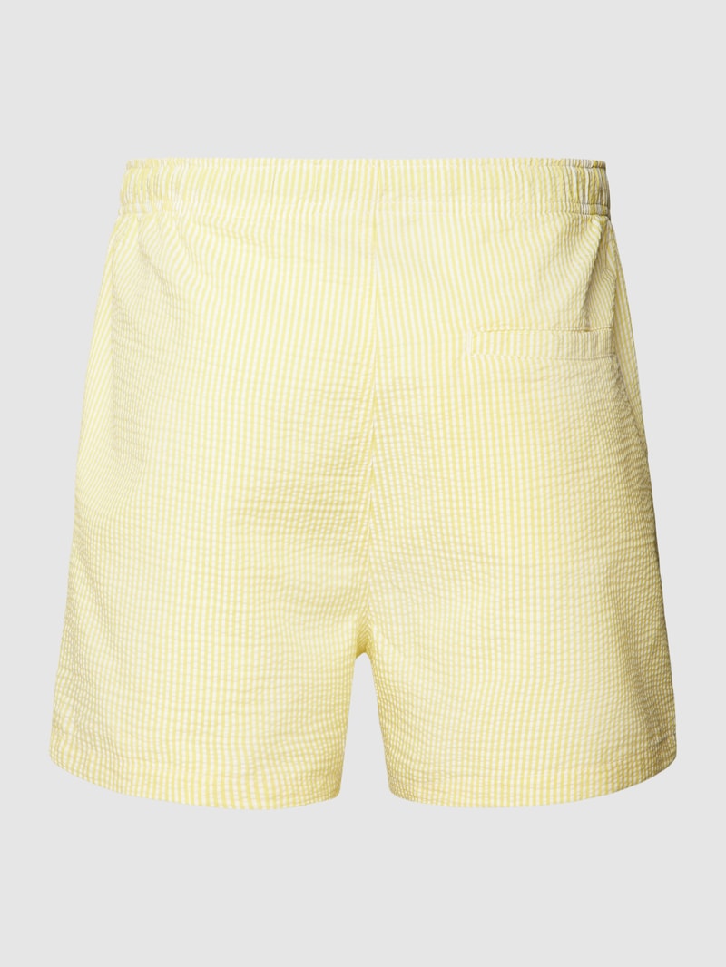 Badehose mit Streifenmuster Modell 'TED' in hellgelb