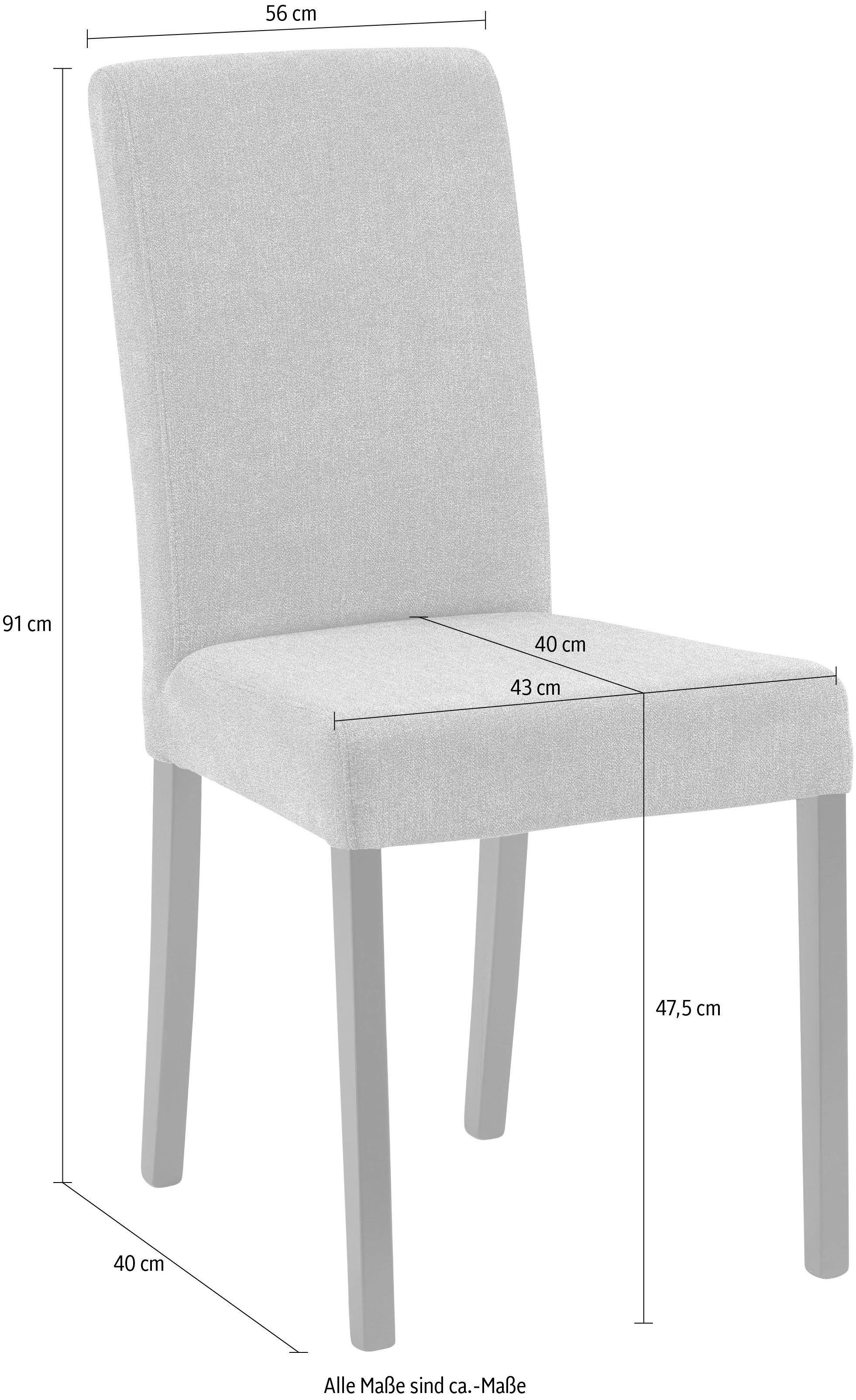 SCHÖSSWENDER 4-Fußstuhl (Set, 2 St), Gestell aus Massivholz Buche schwarz matt lackiert