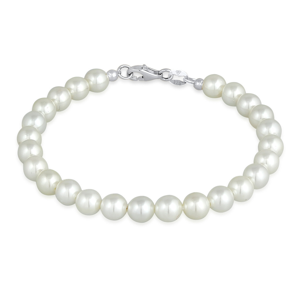 Elli Elli Bracelet Femmes Classique avec Perles de Coquillage en Argent Sterling 925 Bracelet
