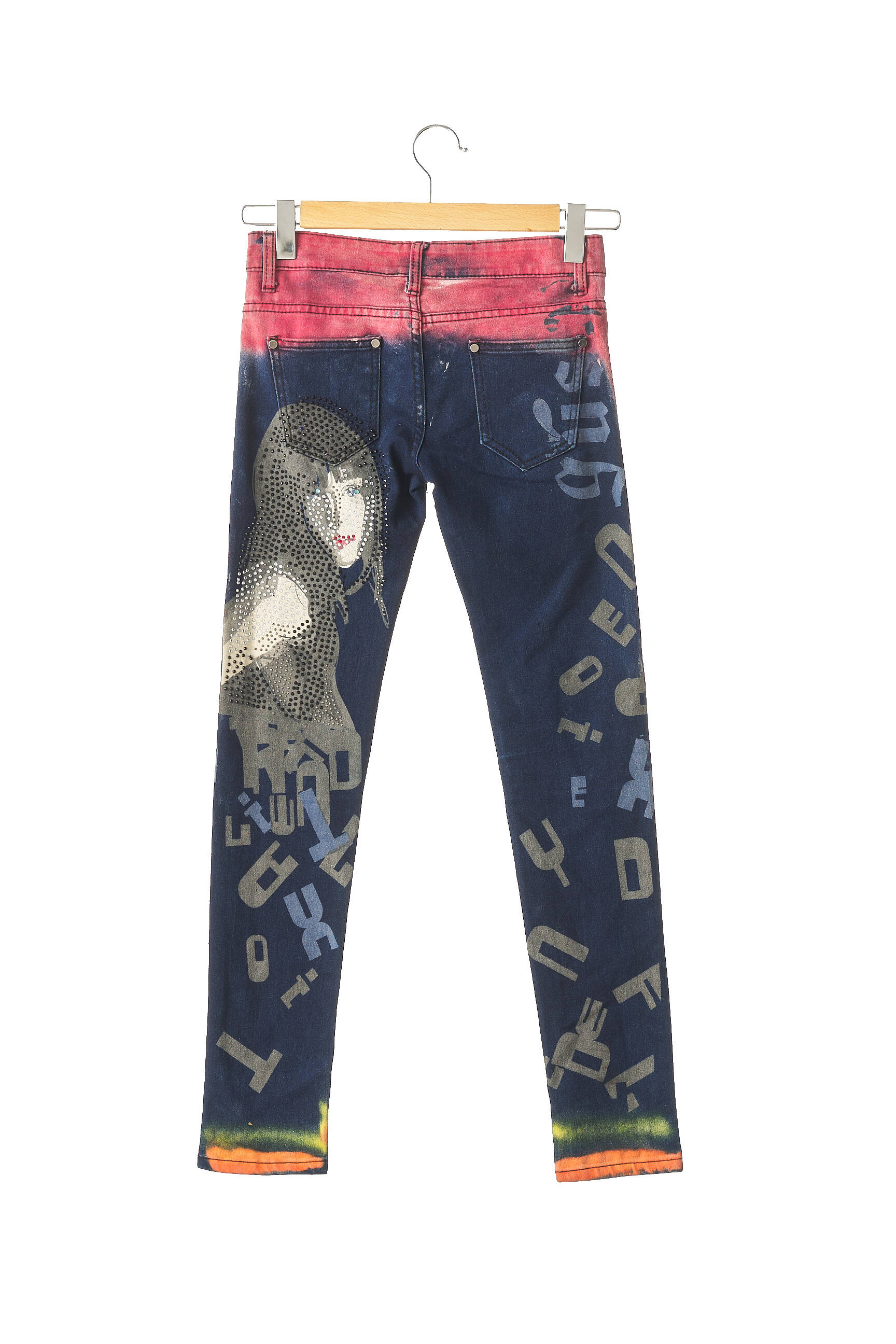 Sans Marque Pantalons Slim Femme couleur bleu
