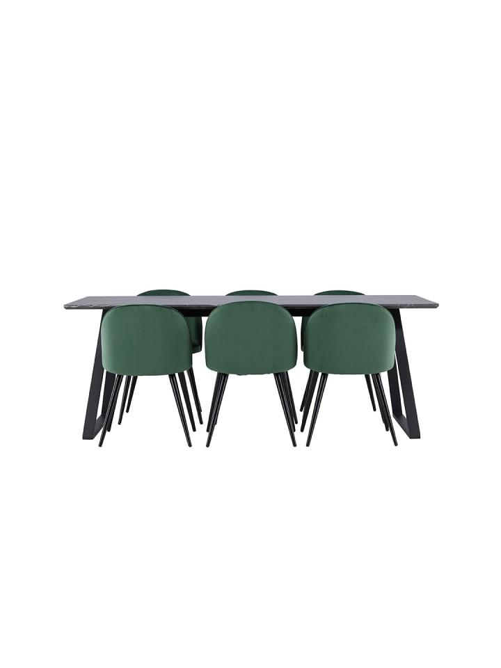 ebuy24 Essgruppe Malaga (7-teilig) Grün 200 x 90 cm günstig kaufen onesize