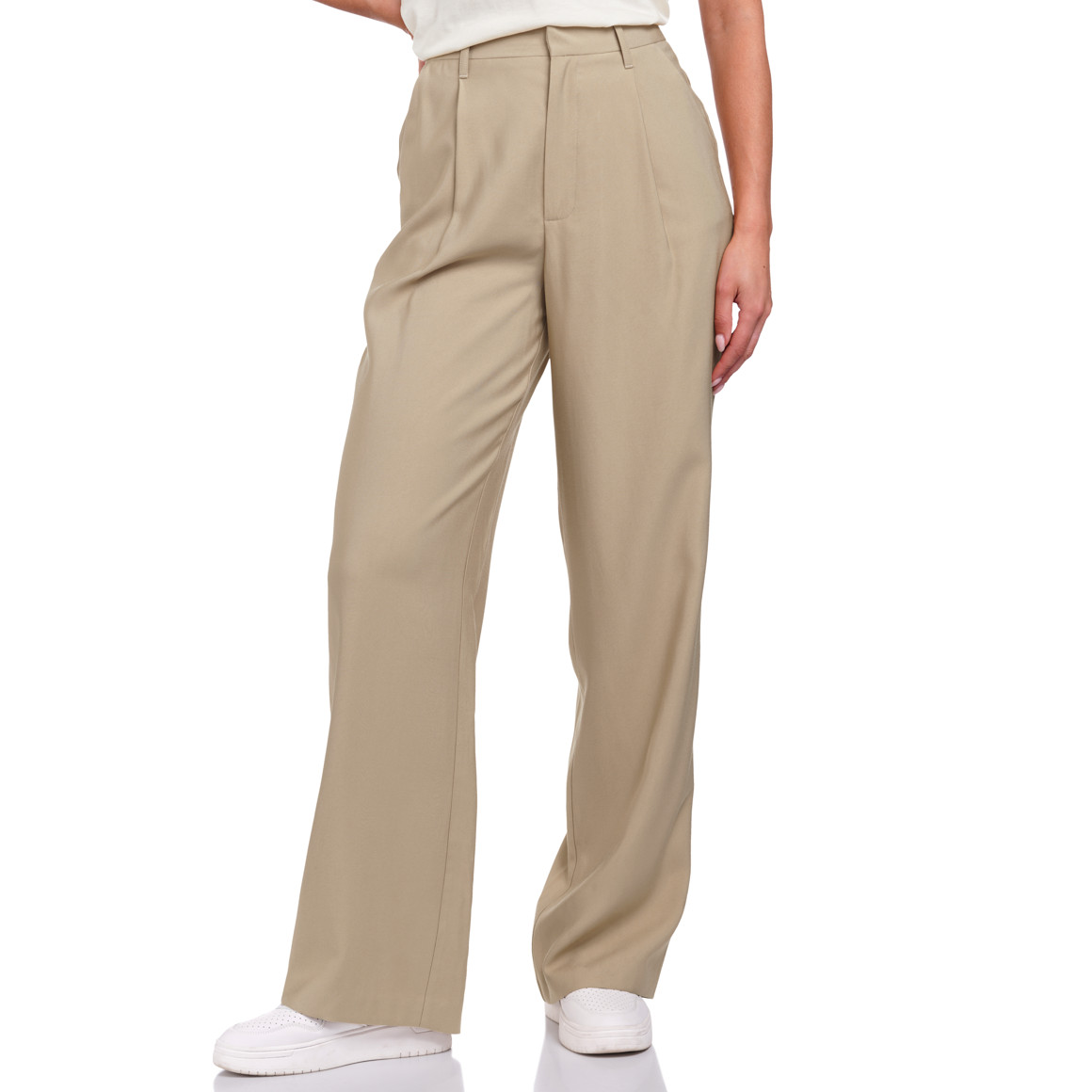 Damen Straight-Hose mit Bundfalte