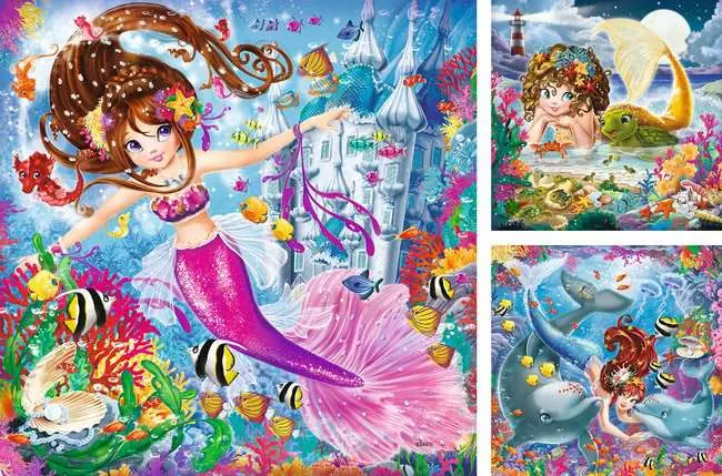 Kinderpuzzle ab 5 Jahren - Bezaubernde Meerjungfrauen - 49 Teile