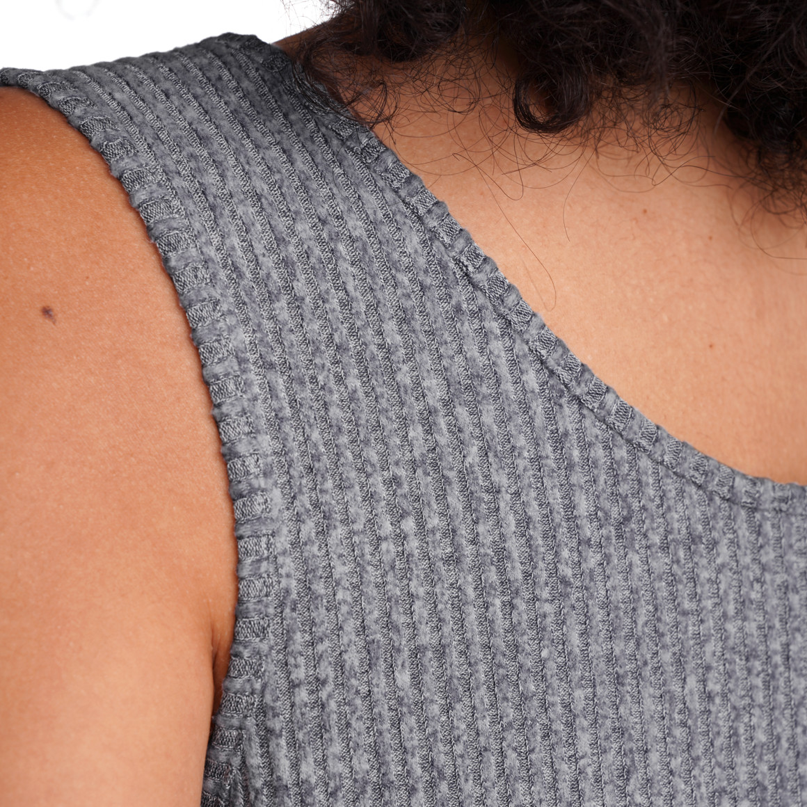 Damen Loungewear-Top in Melange-Optik