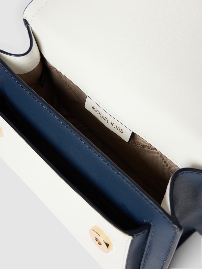 Umhängetasche mit Label-Applikation Modell 'HEATHER' in blau