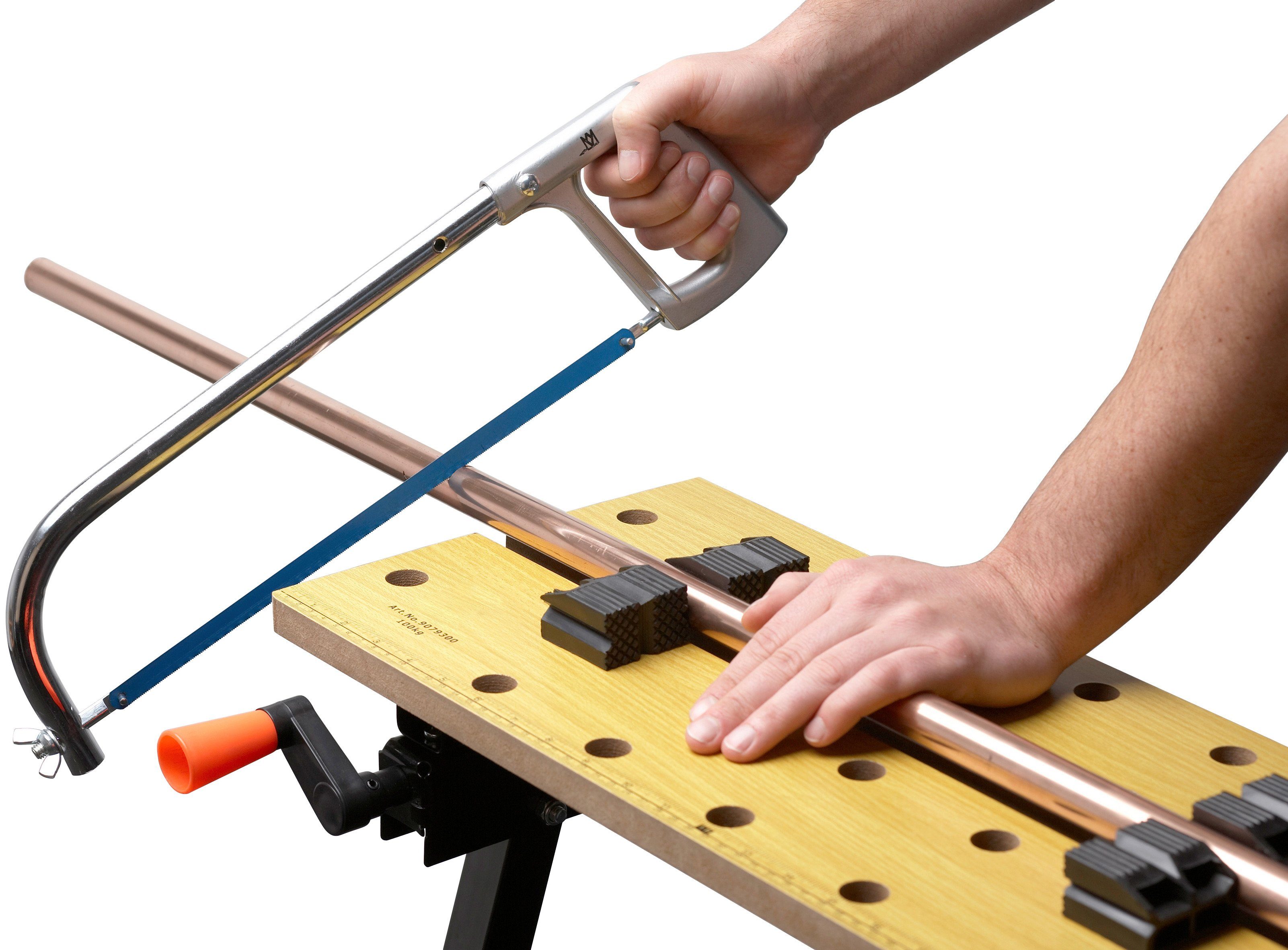 meister Werkbank Arbeitstisch / 9079100, Werk- und Spanntisch, 150kg Tragkraft, Skala & Winkelangaben, klappbar