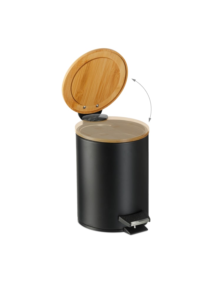 relaxdays Mülleimer Bad in Schwarz - 3 l günstig kaufen onesize