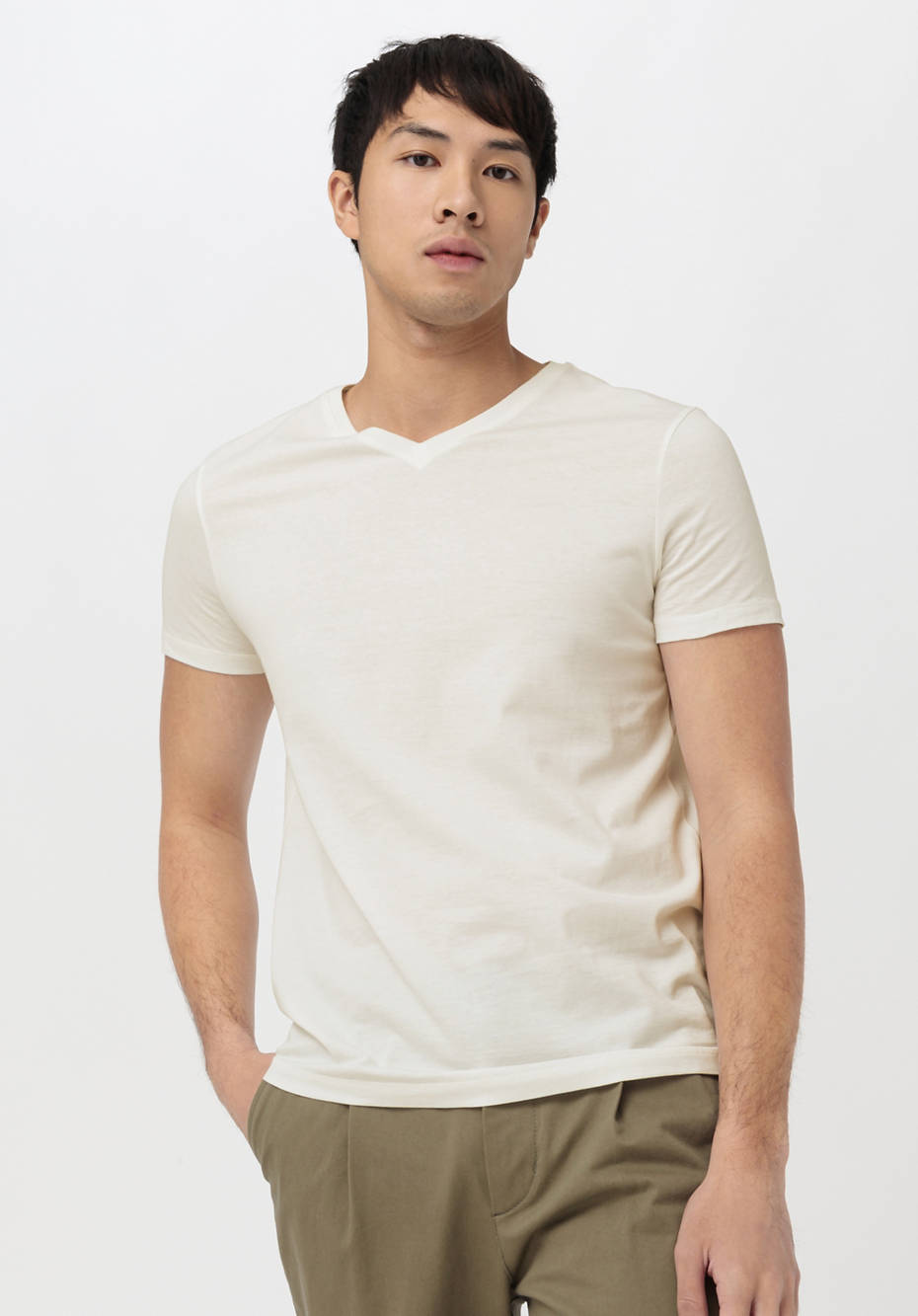 V-Shirt aus reiner Bio-Baumwolle