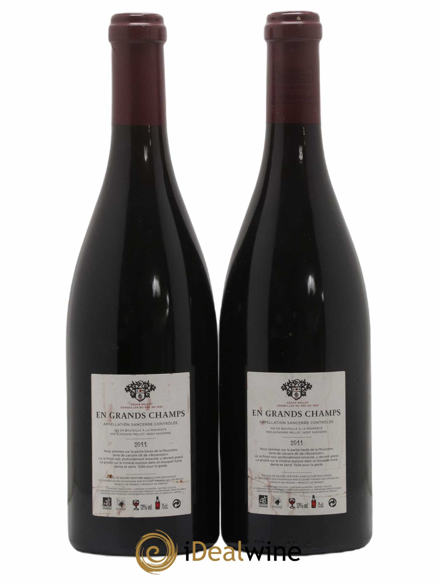 Sancerre En Grands Champs Alphonse Mellot  2011 - Lot de 2 Bouteilles