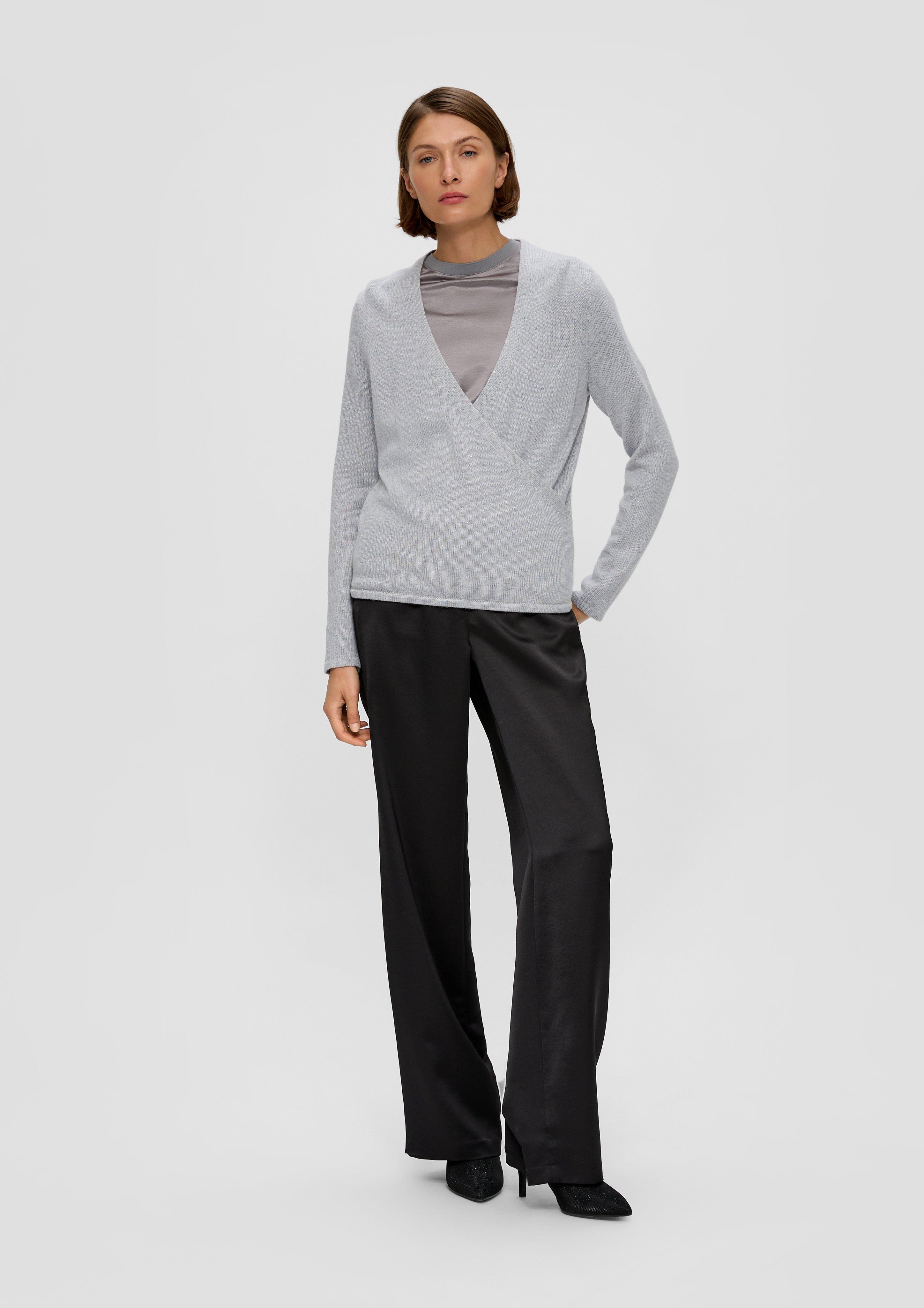 Strickpullover im Wickeldesign  2137684-9103