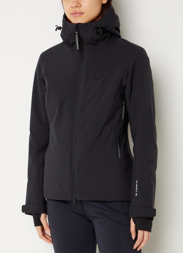 Jachetă de schi softshell J.Lindeberg Starling cu buzunare cu fermoar și logo.