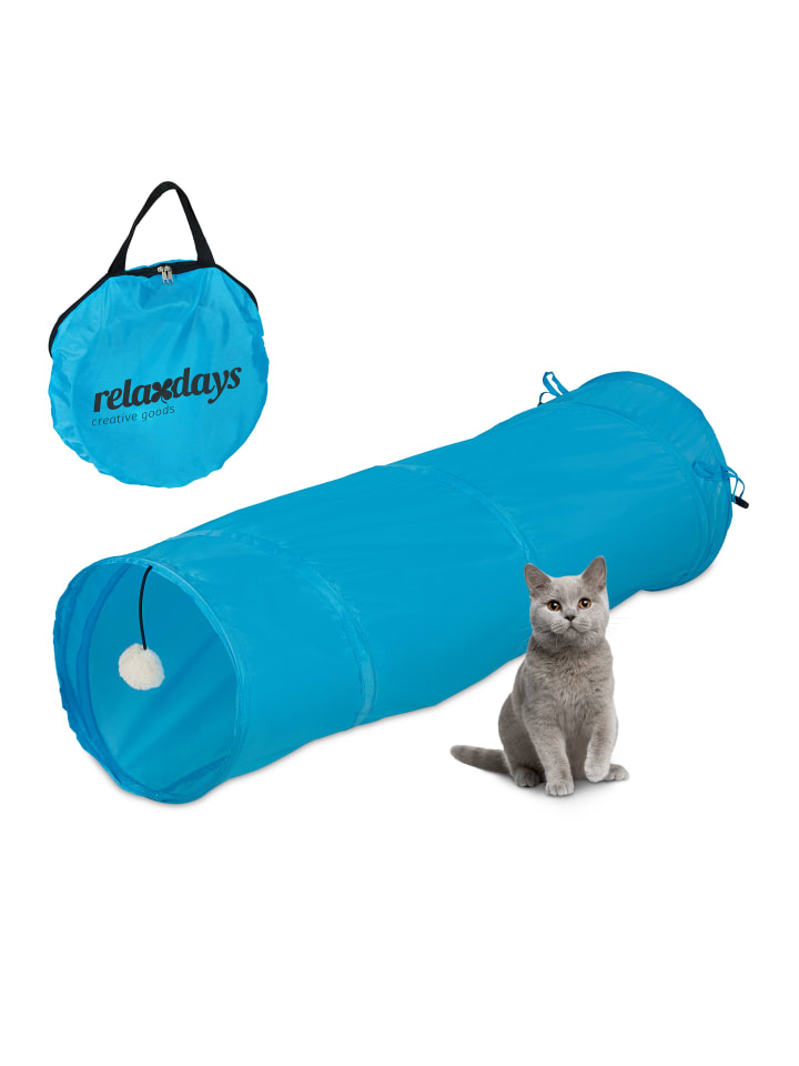 relaxdays Katzentunnel in Blau günstig kaufen onesize
