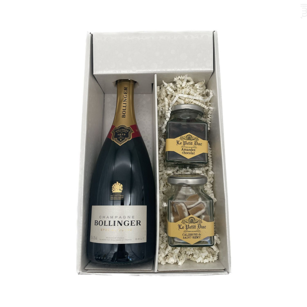 Coffret Cadeau - 1 Brut - 1 Pot De Calissons - 1 Pot D'amandes Enrobées Champagne Bollinger