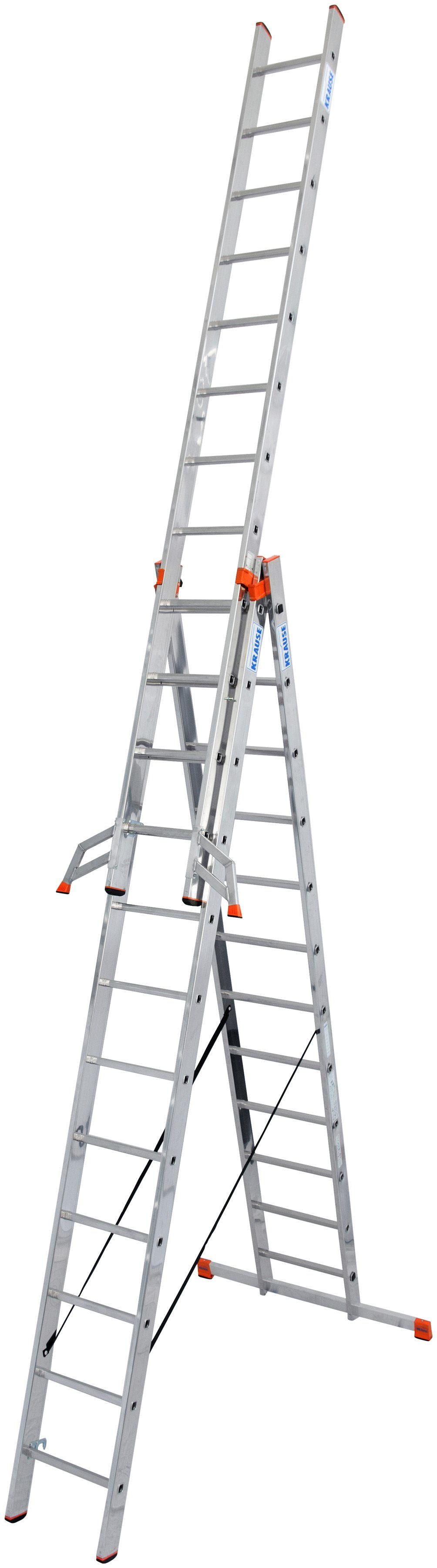 KRAUSE Vielzweckleiter Tribilo, mit Leiternspitzen, 3x12 Sprossen