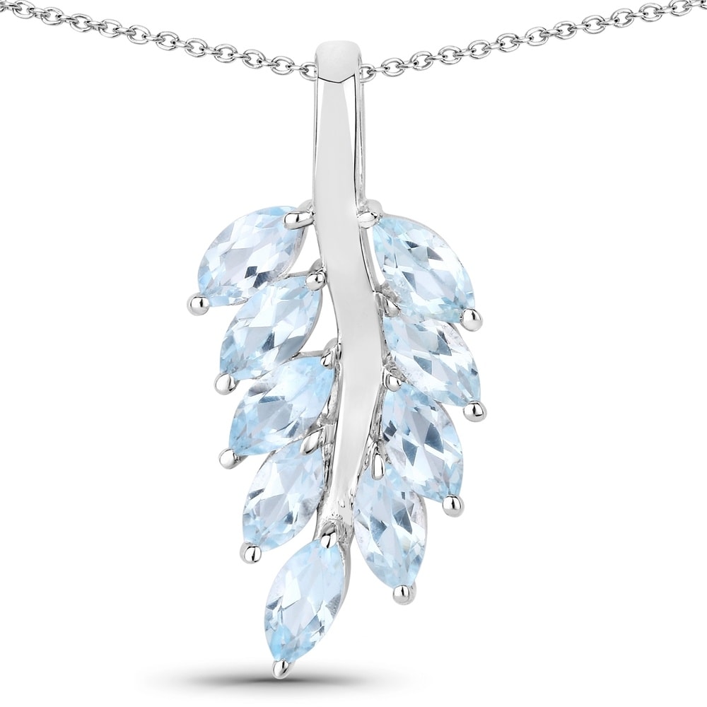 Rafaela Donata Chaîne Floral Argent sterling Topaz bleu en Argent Bijoux