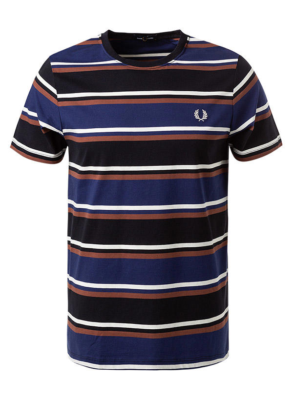 Fred Perry, T-Shirt, Baumwolle, blau gestreift