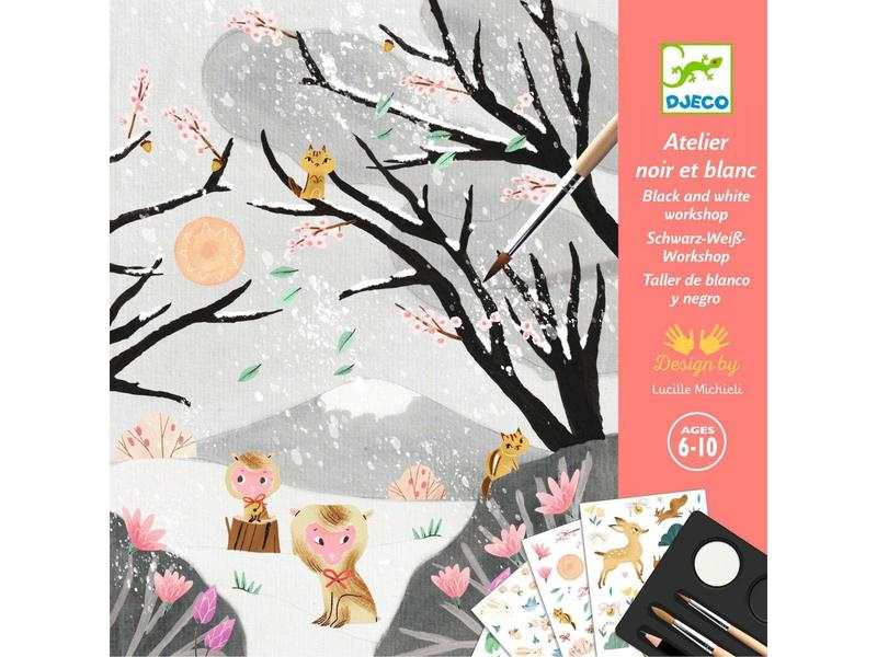 Atelier peinture et collage - Dernières neiges