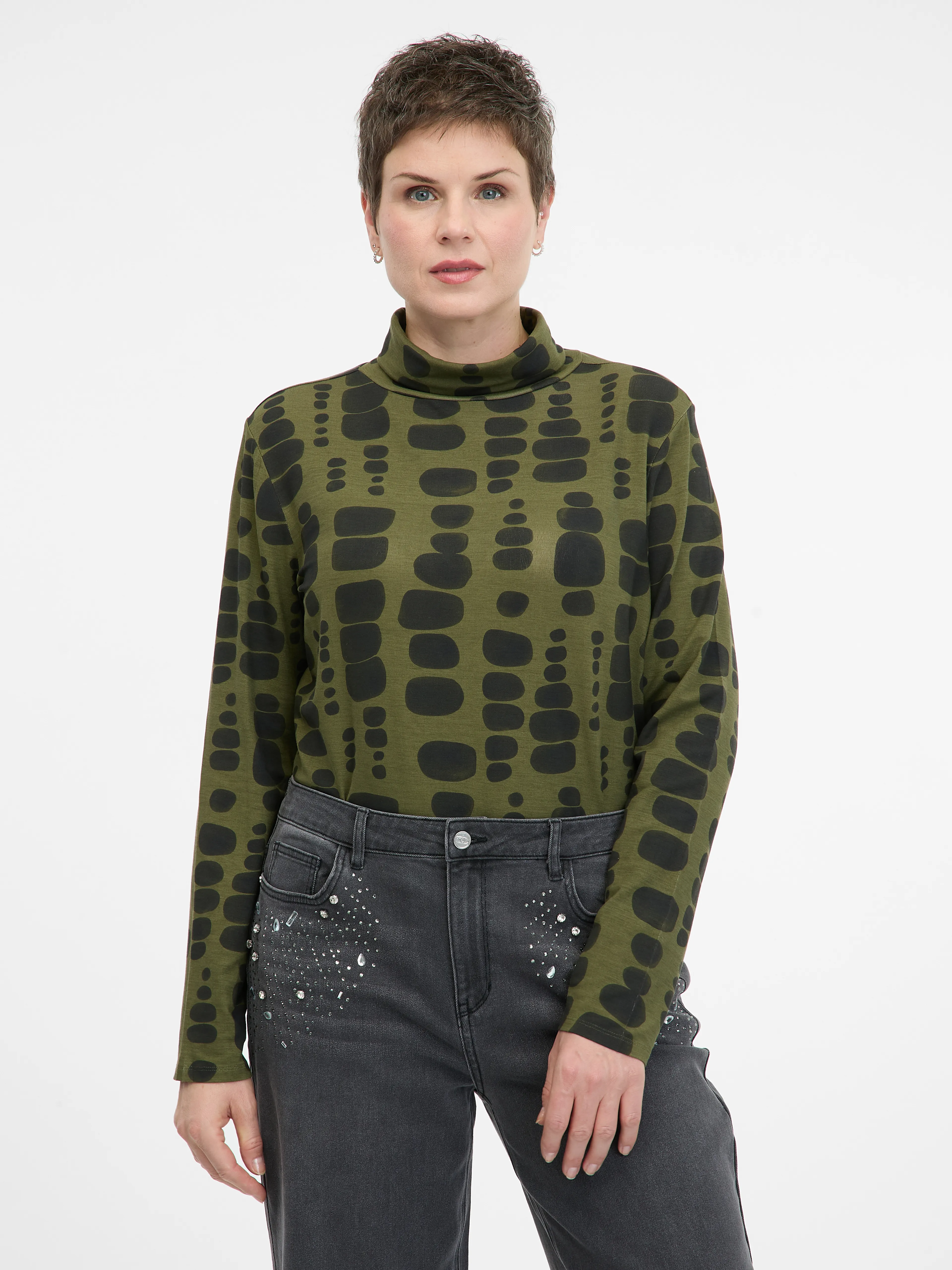Grünes Damen-Langarm-T-Shirt ORSAY
