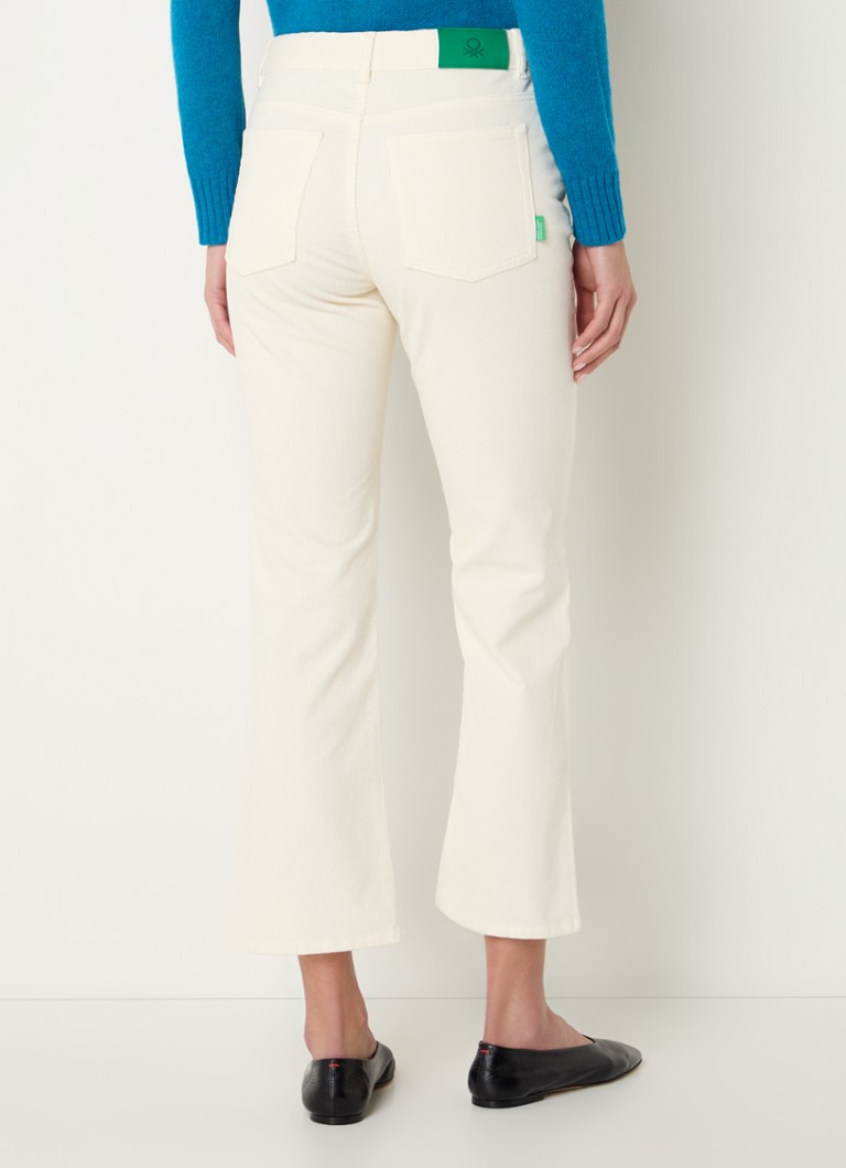 Pantaloni Benetton corti, svasati, a vita media in velluto a coste