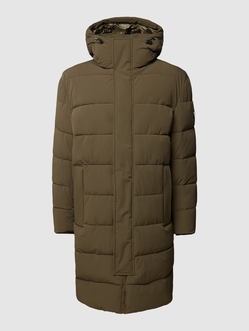 Steppjacke in unifarbenem Design Modell 'Winston' in olivgrün