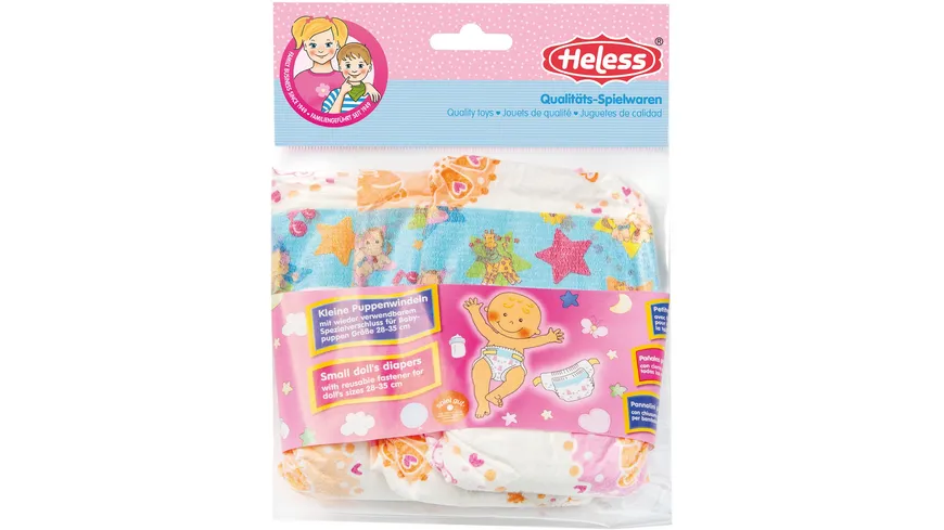 Heless - Puppenwindeln 3 Stück, Gr. 28-35cm