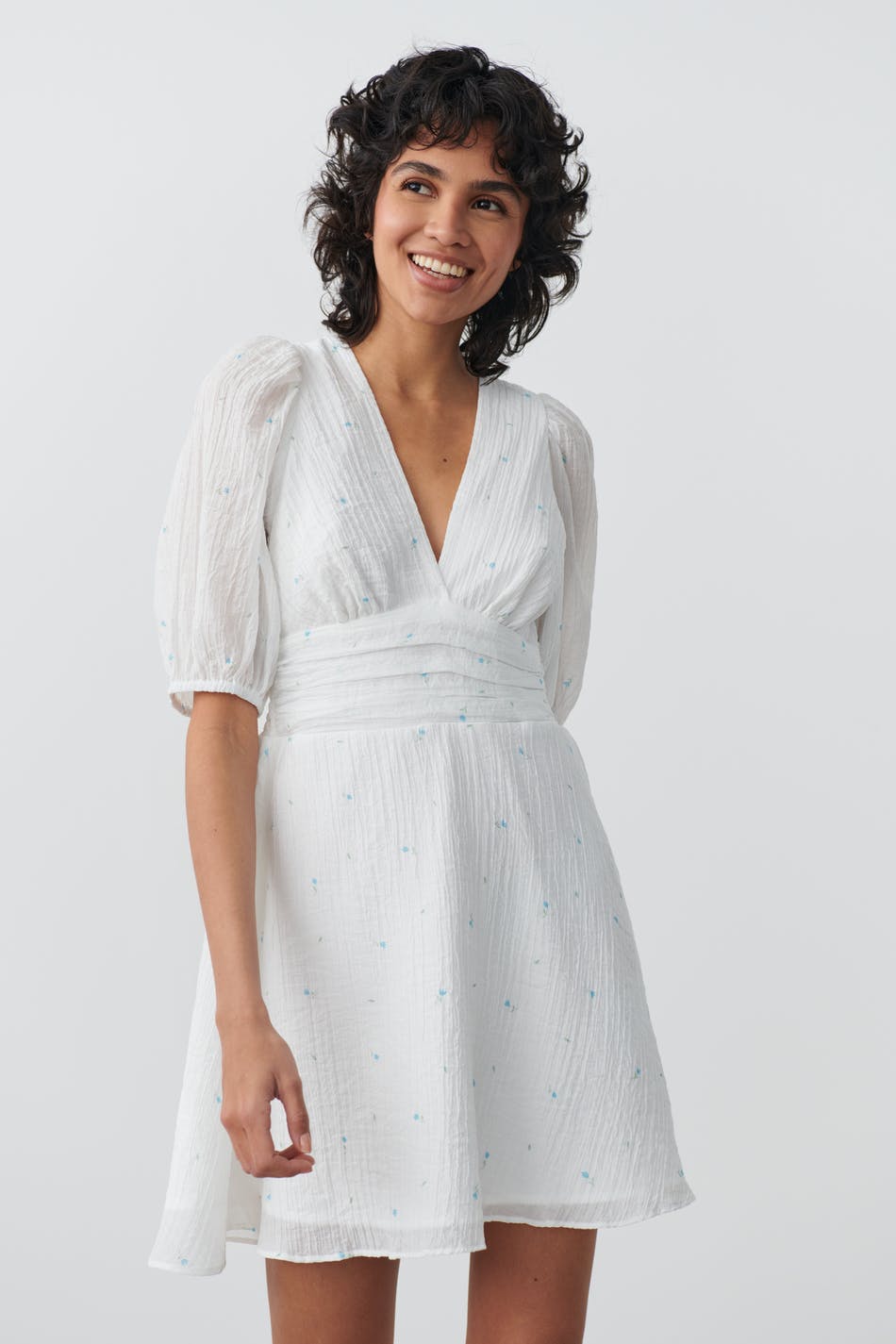 Puff sleeve mini dress