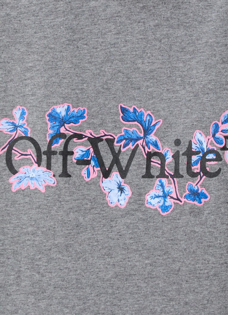 Camiseta cropped Off-White com estampa de logo