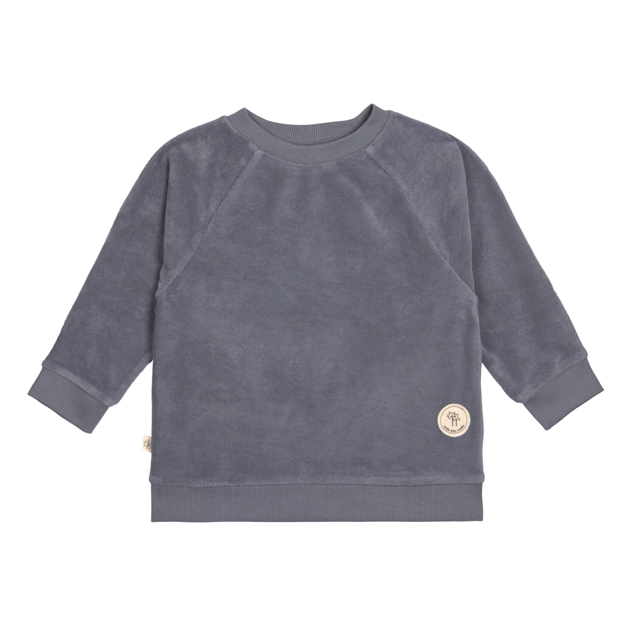 Frottee Sweater Kinder, Anthrazit