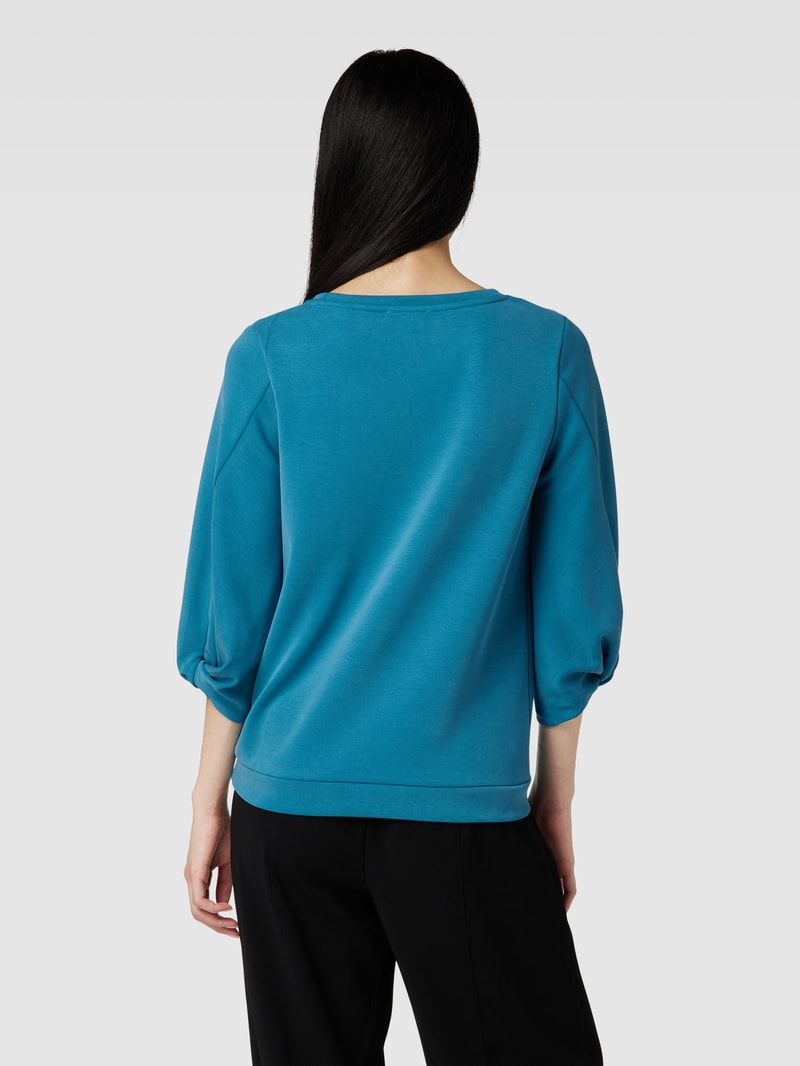 Sweatshirt mit elastischen Abschlüssen in aqua blau
