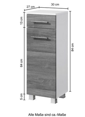 HELD MÖBEL Unterschrank Trento, verschiedene Ausführungen und Farben Badmöbel, Breite 30 cm, mit 1 Tür und 1 Schubkasten