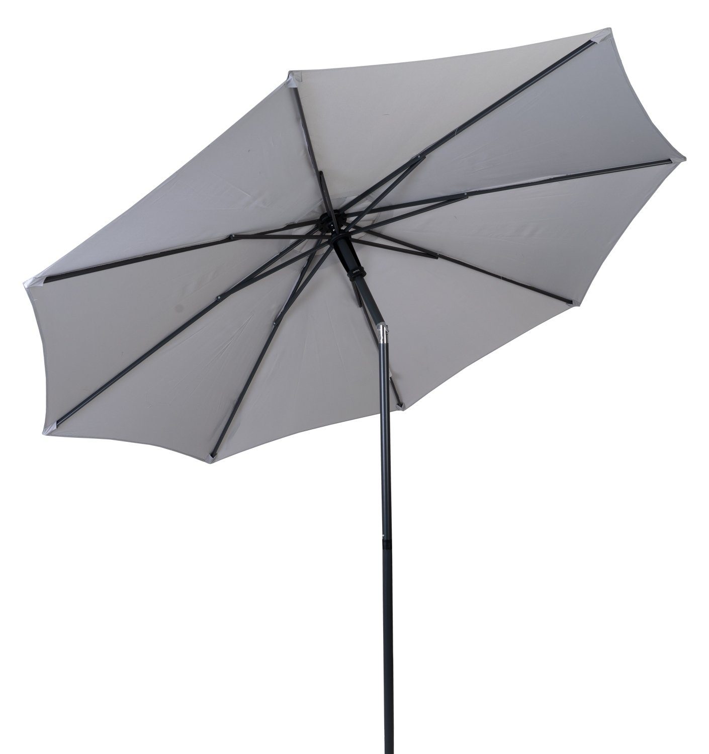 doppler® Sonnenschirm DERBY, Hellgrau, Ø 270 cm, Aluminium, Neigbar, Polyesterschirm, ohne Schirmständer
