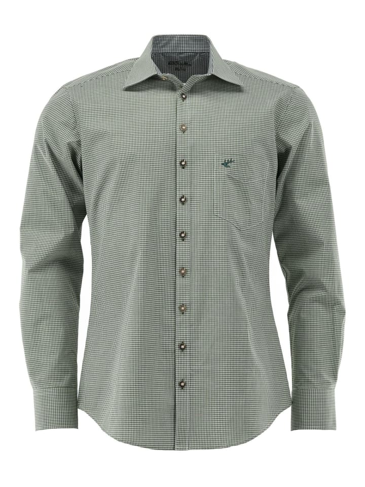 OS-Trachten Trachtenhemd Wacodu in khaki/schlamm günstig kaufen