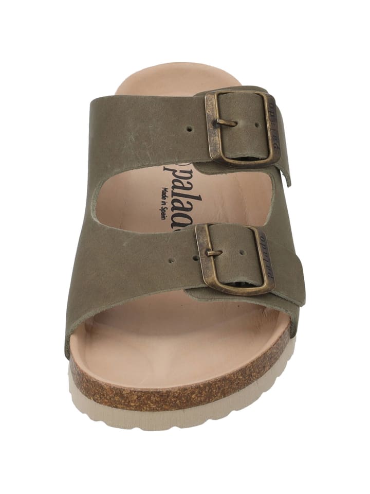 palado Pantoletten in khaki leder günstig kaufen